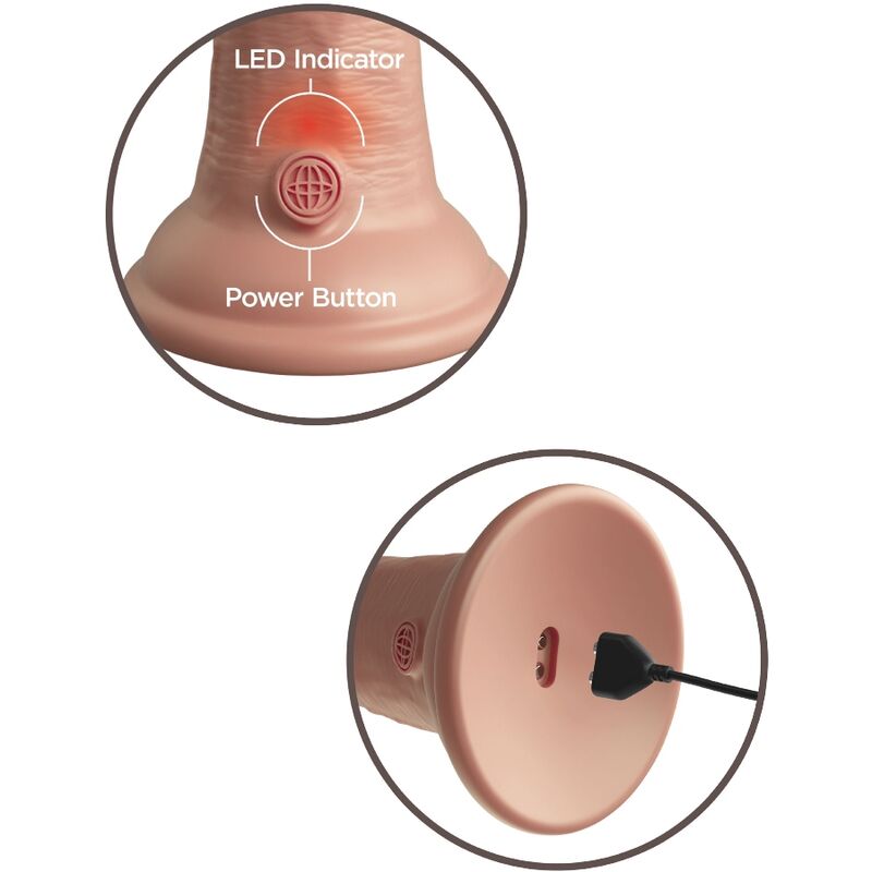 KING COCK - ELITE REALISTISCHER DILDO VIBRIEREND &amp; SILIKON 15,2 CM