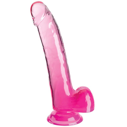 KING COCK - DURCHSICHTIGER DILDO MIT HODEN 20,3 CM ROSA