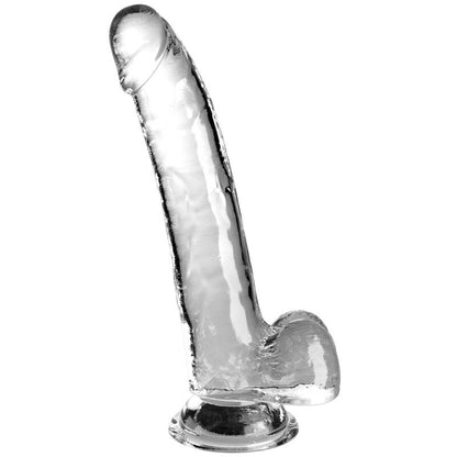 KING COCK - KLARER DILDO MIT HODEN 20,3 CM TRANSPARENT