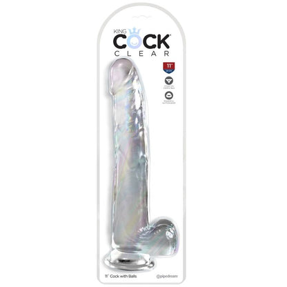 KING COCK - DILDO MIT HODEN 24,8 CM TRANSPARENT