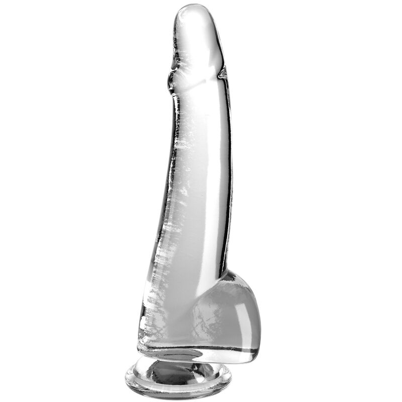 KING COCK - DILDO MIT HODEN 19 CM TRANSPARENT