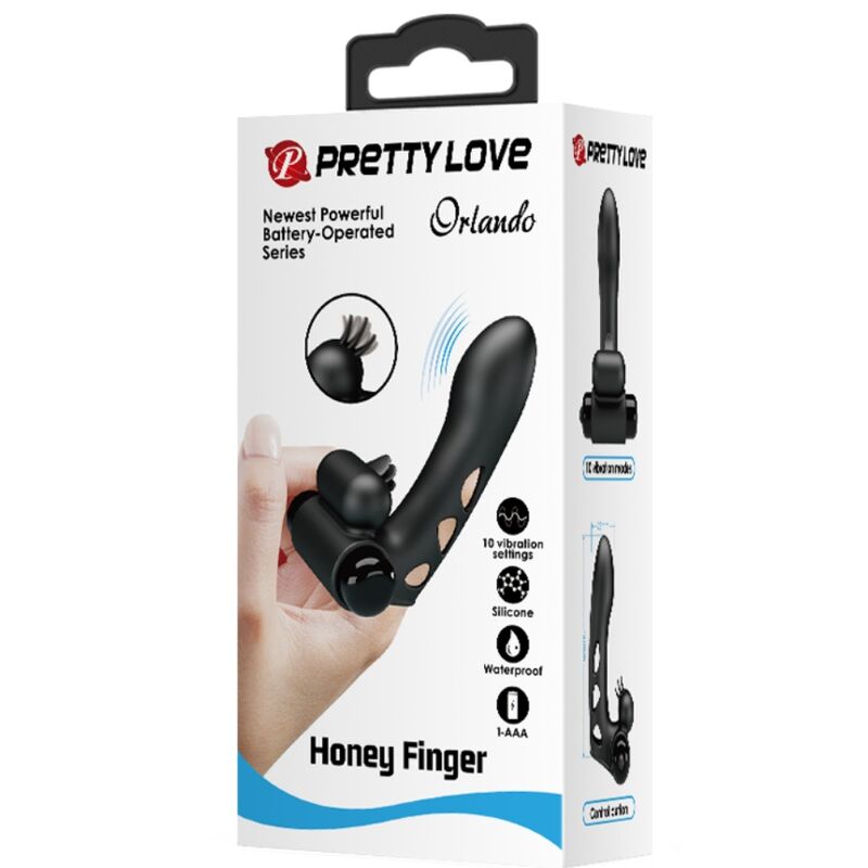 PRETTY LOVE - ORLANDO SCHWARZE VIBRATOR-FINGERABDECKUNG