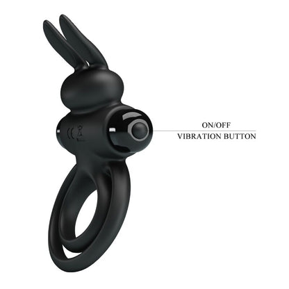PRETTY LOVE - VIBRATOR III RABBIT RING FÜR SCHWARZEN PENIS