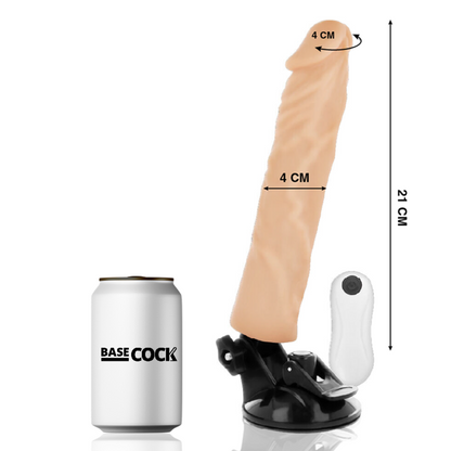 BASECOCK - REALISTISCHER VIBRATOR MIT FERNBEDIENUNG, HAUTFLEISCH 21 CM -O- 4 CM