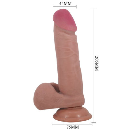 PRETTY LOVE - SLIDING SKIN SERIES REALISTISCHER DILDO MIT GLEITHAUT-SAUGNÄPFEN, HAUTFARBEN 20,5 CM