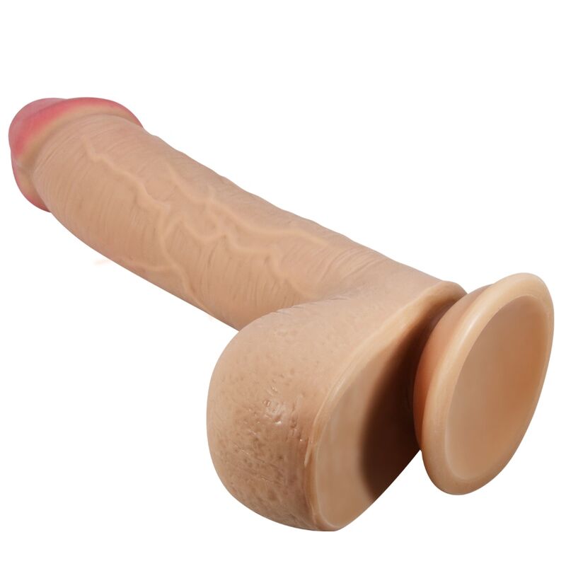 PRETTY LOVE - SLIDING SKIN SERIES REALISTISCHER DILDO MIT GLEITHAUT-SAUGNÄPFEN, HAUTFARBEN 23,4 CM