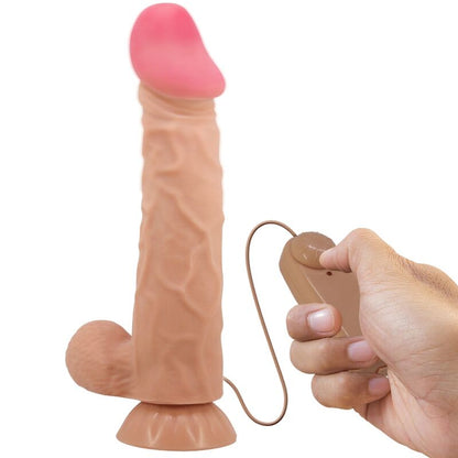 PRETTY LOVE - SLIDING SKIN SERIES REALISTISCHER DILDO MIT GLEITHAUT, SAUGNÄPFEN, FERNBEDIENUNG, HAUTFLEISCH, 24 CM
