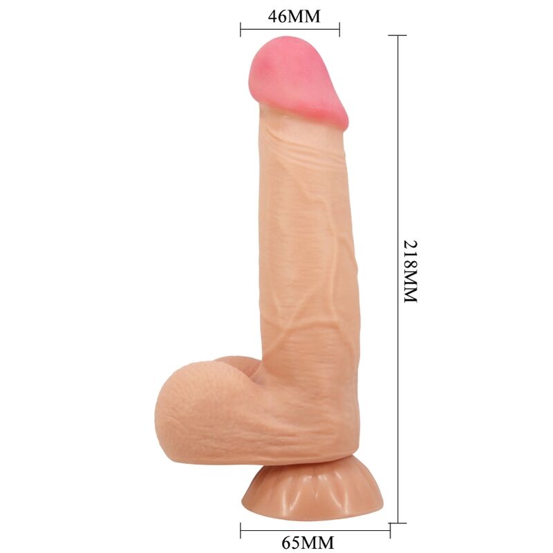 PRETTY LOVE - SLIDING SKIN SERIES REALISTISCHER DILDO MIT GLEITHAUT, SAUGNAPF, FERNBEDIENUNG, HAUTFARBEN 21,8 CM