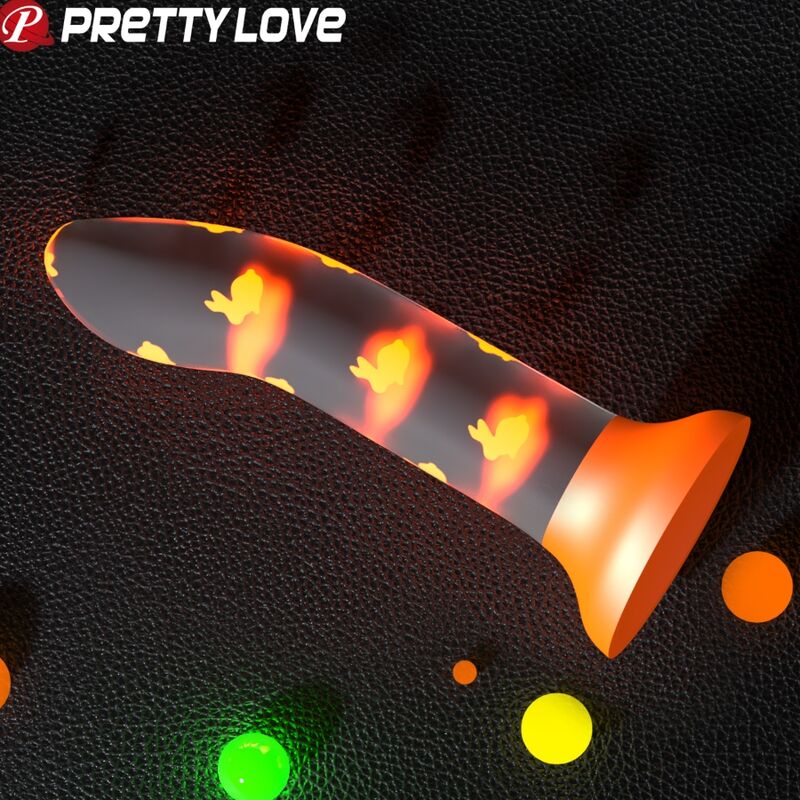 PRETTY LOVE - MAGICAL NIGHTFALL DILDO OHNE VIBRATION LEUCHTENDES ORANGE