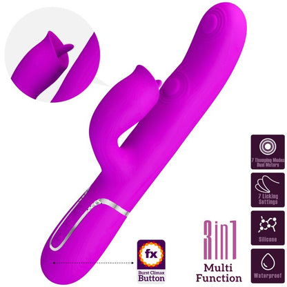 PRETTY LOVE - RABBIT VIBRATOR MIT LECKEN FUCHSIA