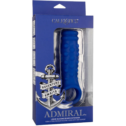 CALEXOTICS - ADMIRAL PENIS-ABDECKUNG MIT PERLEN, FLÜSSIGSILIKON, BLAU