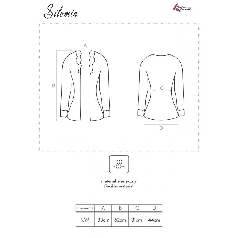 LIVCO CORSETTI FASHION - SILOMIN LC 1401 BODY + MORGENMANTEL SCHWARZ EINHEITSGRÖSSE
