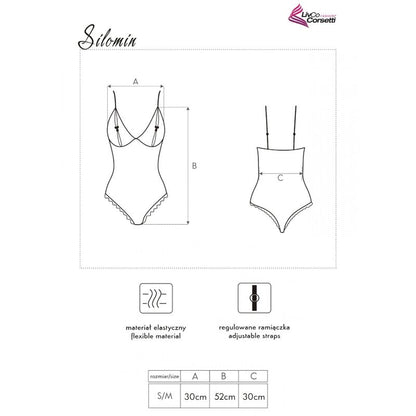 LIVCO CORSETTI FASHION - SILOMIN LC 1401 BODY + MORGENMANTEL SCHWARZ EINHEITSGRÖSSE