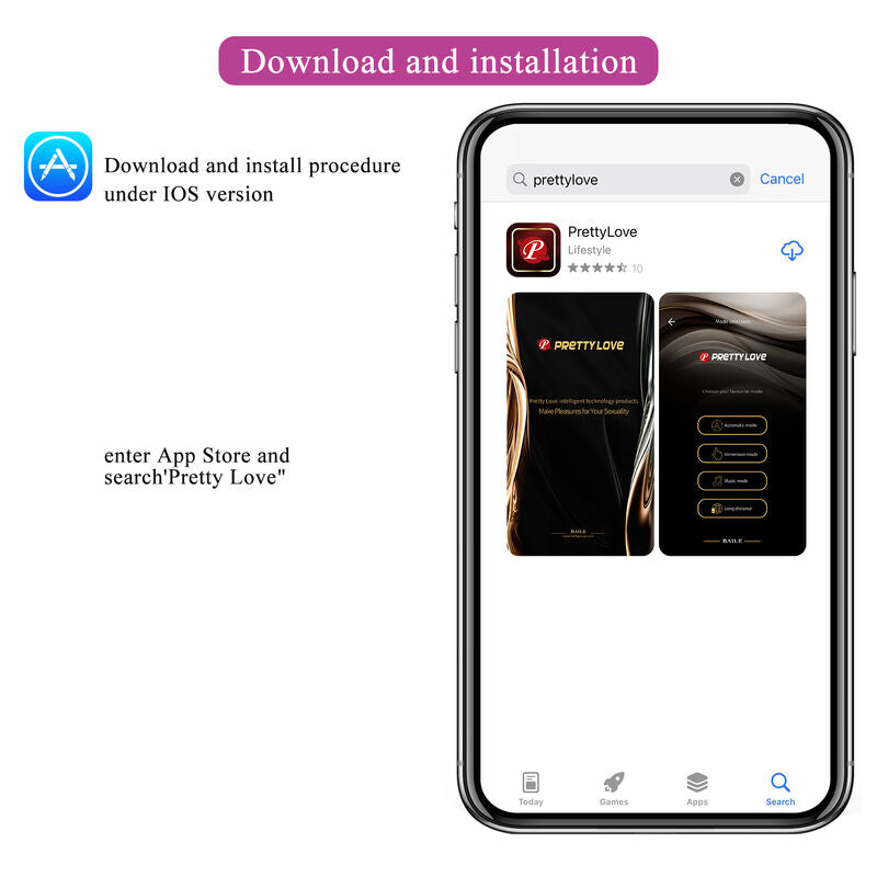 PRETTY LOVE - HECTOR ELEKTROSCHOCK-VIBRATOR MIT APP-STEUERUNG LILA