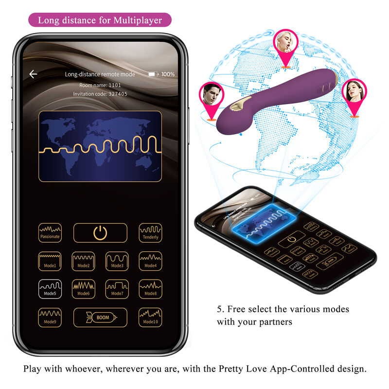 PRETTY LOVE - HECTOR ELEKTROSCHOCK-VIBRATOR MIT APP-STEUERUNG LILA