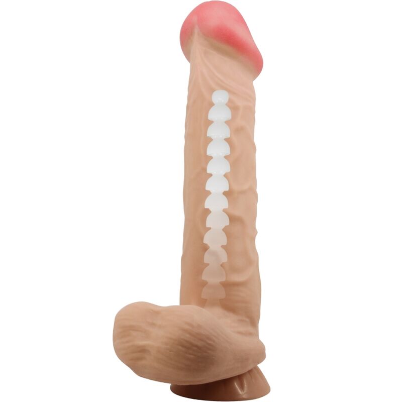PRETTY LOVE - SLIDING SKIN SERIES REALISTISCHER DILDO MIT GLEITHAUT-SAUGNÄPFEN, HAUTFLEISCH, 26 CM