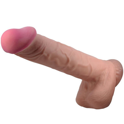 PRETTY LOVE - SLIDING SKIN SERIES REALISTISCHER DILDO MIT GLEITHAUT-SAUGNAPF BRAUN 26 CM