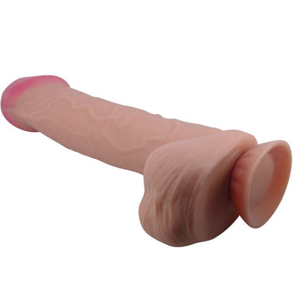 PRETTY LOVE - SLIDING SKIN SERIES REALISTISCHER DILDO MIT GLEITHAUT-SAUGNAPF BRAUN 26 CM