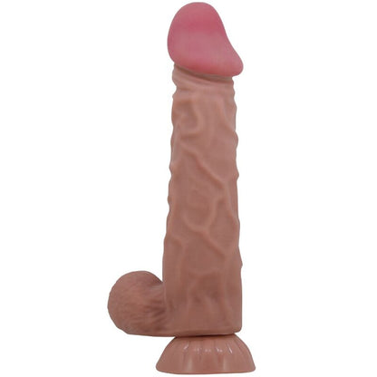 PRETTY LOVE - SLIDING SKIN SERIES REALISTISCHER DILDO MIT GLEITHAUT-SAUGNAPF BRAUN 24 CM