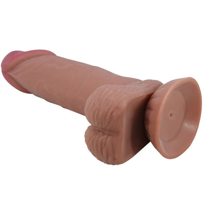 PRETTY LOVE - SLIDING SKIN SERIES REALISTISCHER DILDO MIT GLEITENDEM BRAUNEN HAUT-SAUGNAPF 19,4 CM