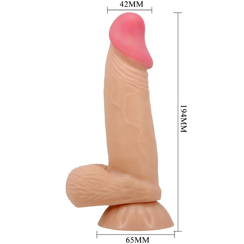 PRETTY LOVE - SLIDING SKIN SERIES REALISTISCHER DILDO MIT GLEITHAUT-SAUGNAPF 19,4 CM
