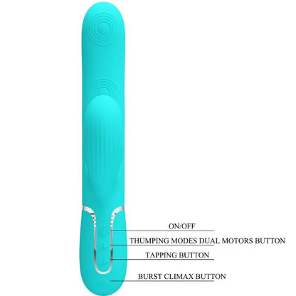 PRETTY LOVE - PERLITA MULTIFUNKTIONS-3-IN-1-G-PUNKT-VIBRATOR AQUAGRÜN