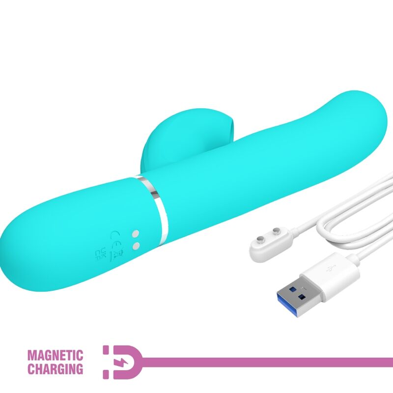 PRETTY LOVE - PERLITA MULTIFUNKTIONS-3-IN-1-G-PUNKT-VIBRATOR AQUAGRÜN