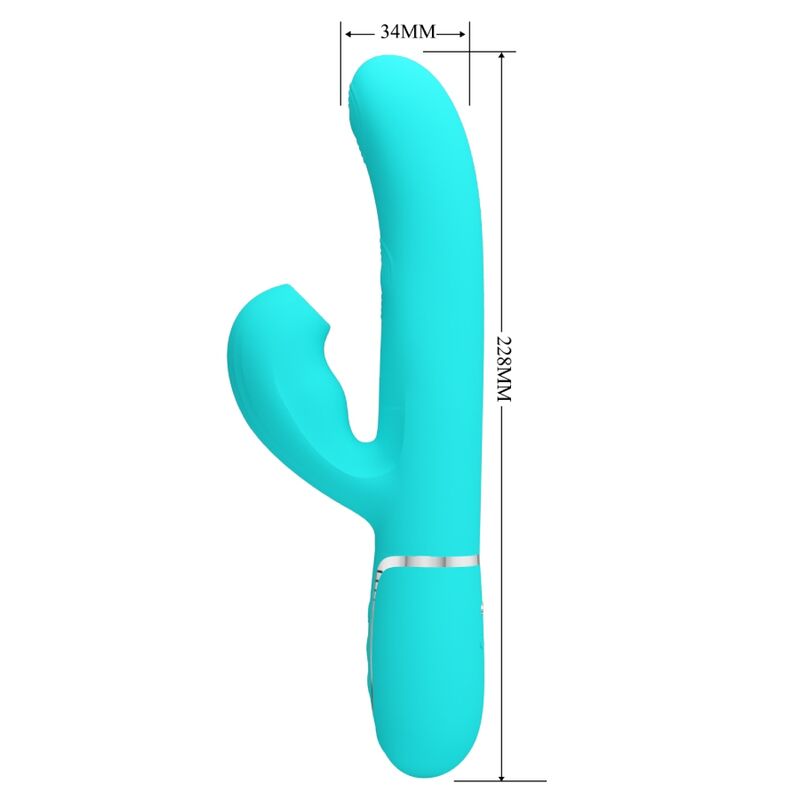 PRETTY LOVE - PERLITA MULTIFUNKTIONS-3-IN-1-G-PUNKT-VIBRATOR AQUAGRÜN