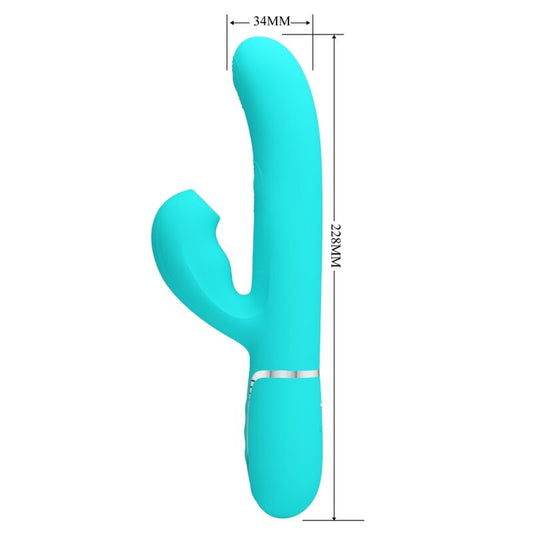 PRETTY LOVE - PERLITA MULTIFUNKTIONS-3-IN-1-G-PUNKT-VIBRATOR AQUAGRÜN