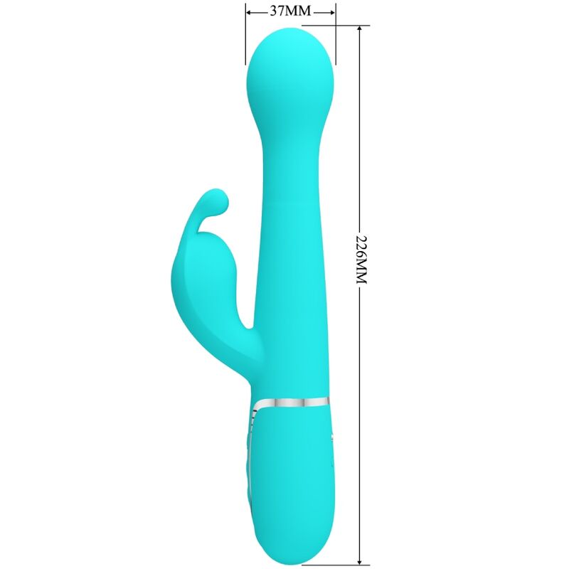 PRETTY LOVE - DEJON RABBIT VIBRATOR 3 IN 1 MULTIFUNKTION AQUA GRÜN