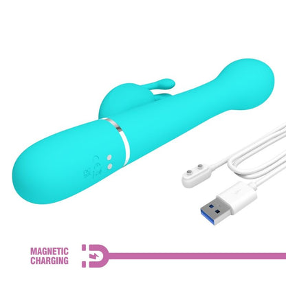 PRETTY LOVE - DEJON RABBIT VIBRATOR 3 IN 1 MULTIFUNKTION AQUA GRÜN