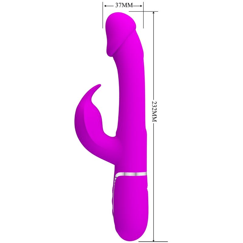 PRETTY LOVE - KAMPAS RABBIT 3 IN 1 MULTIFUNKTIONSVIBRATOR MIT ZUNGE FUCHSIA