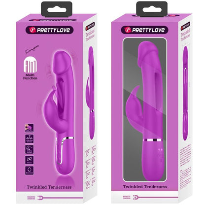 PRETTY LOVE - KAMPAS RABBIT 3 IN 1 MULTIFUNKTIONSVIBRATOR MIT ZUNGE FUCHSIA
