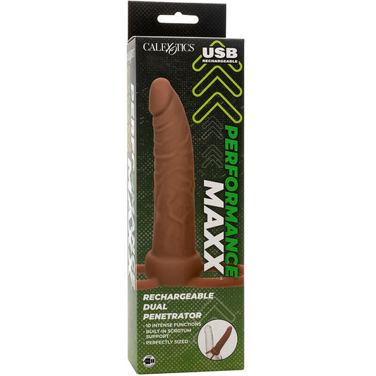 CALEXOTICS - PERFORMANCE MAXX WIEDERAUFLADBARER DUAL PENETRATOR, BRAUNE HAUT