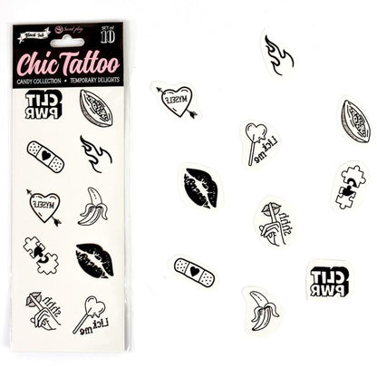SECRET PLAY – SET MIT 10 TEMPORÄREN TATTOOS AUS DER CANDY COLLECTION