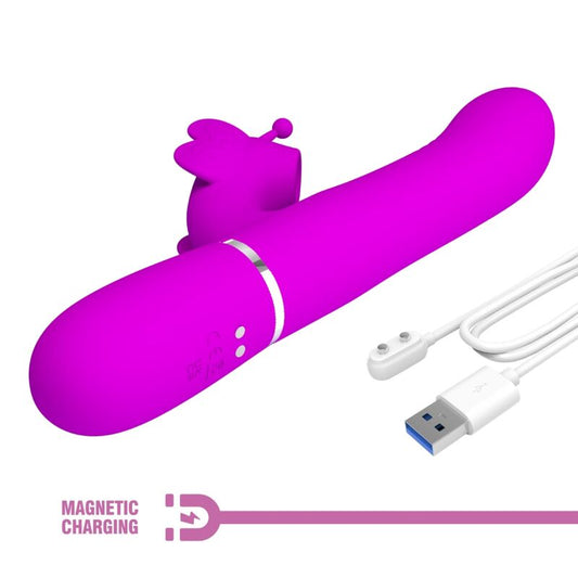 PRETTY LOVE - MULTIFUNKTIONS-RABBIT-VIBRATOR 4 IN 1 SCHMETTERLING FUCHSIA