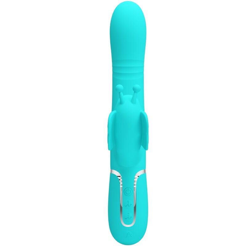 PRETTY LOVE - MULTIFUNKTIONS-RABBIT-VIBRATOR 4 IN 1 BUTTERFLY AQUA GREEN