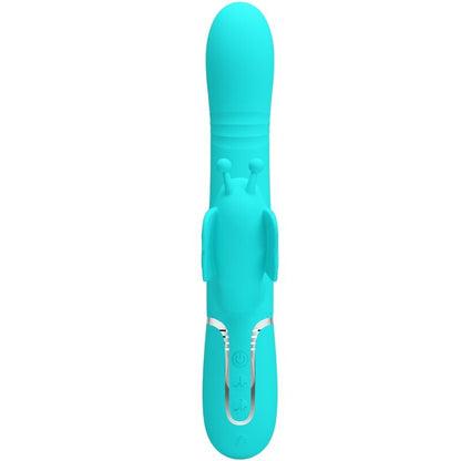 PRETTY LOVE - MULTIFUNKTIONS-RABBIT-VIBRATOR 4 IN 1 BUTTERFLY AQUA GREEN