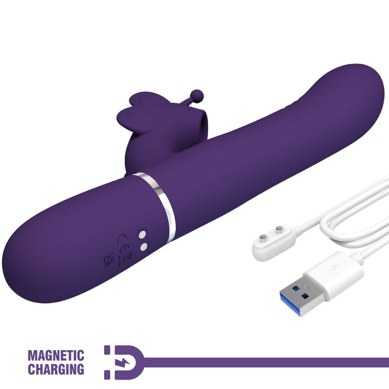 PRETTY LOVE - MULTIFUNKTIONS-RABBIT-VIBRATOR 4 IN 1 SCHMETTERLING LILA
