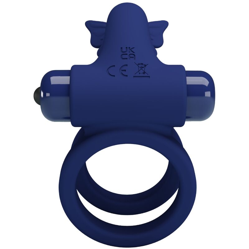 PRETTY LOVE - JAMELE DOPPELRING MIT VIBRATION &amp; SCHMETTERLINGSTIMULATOR BLAU