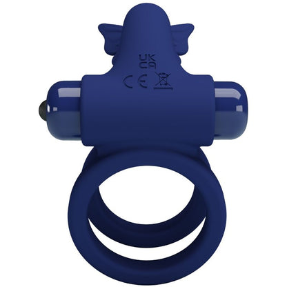 PRETTY LOVE - JAMELE DOPPELRING MIT VIBRATION &amp; SCHMETTERLINGSTIMULATOR BLAU