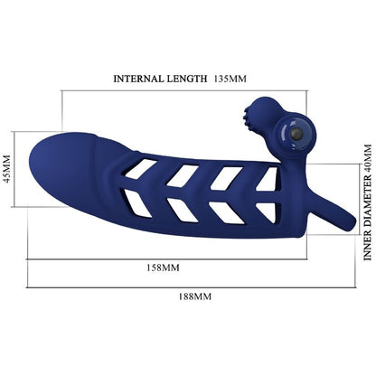 PRETTY LOVE - ALTAF VIBRATORRING MIT SILIKONHÜLLE BLAU