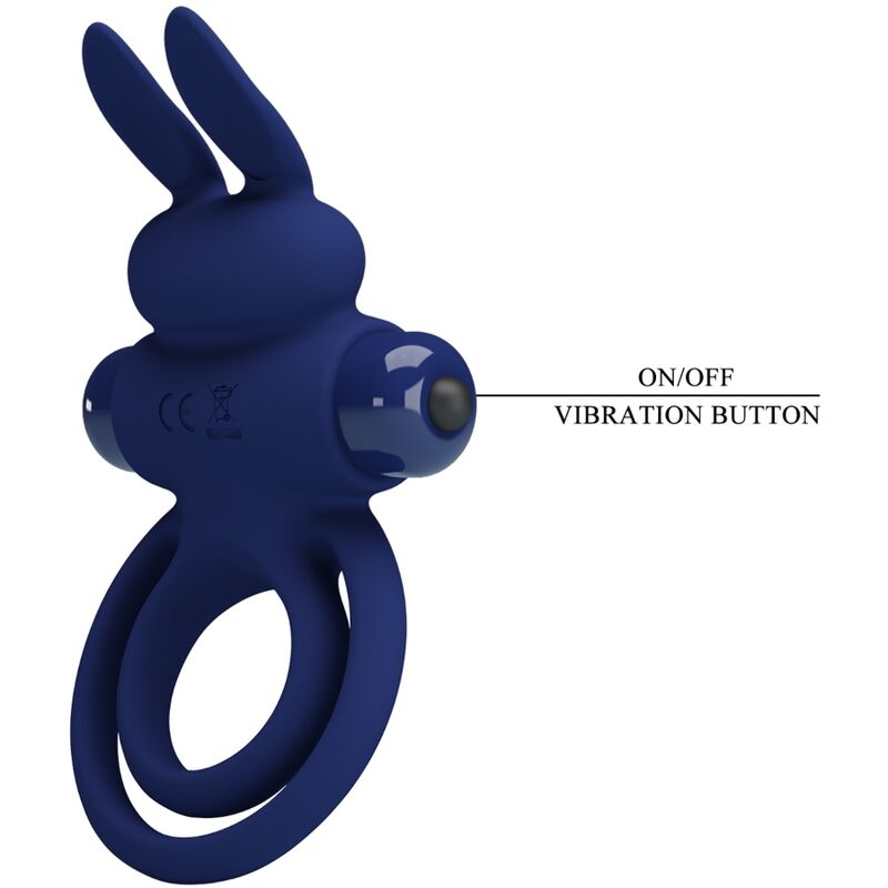 PRETTY LOVE - DAREY DOPPEL-VIBRATIONSRING KANINCHEN BLAU