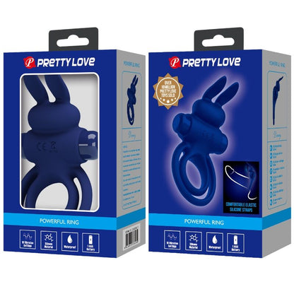 PRETTY LOVE - DAREY DOPPEL-VIBRATIONSRING KANINCHEN BLAU