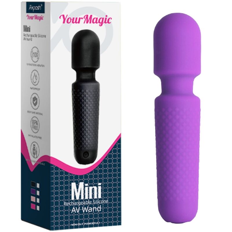 ARMONY - IHR MAGISCHER MASSAGER &amp; VIBRATOR, WIEDERAUFLADBAR, 10 VIBRATIONEN, STAB, PUNKTE, LILA