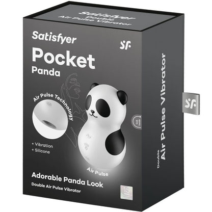 SATISFYER - POCKET PANDA STIMULATOR &amp; VIBRATOR SCHWARZ UND WEISS