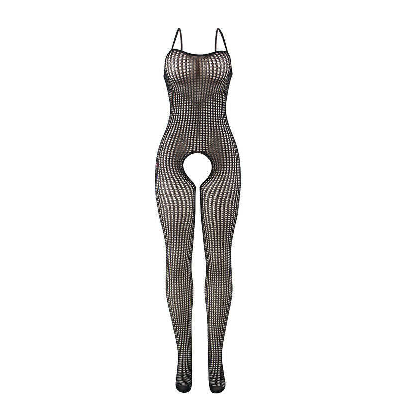 SUBBLIME - 951726 SCHWARZER ELASTISCHER FISCHNETZ-BODYSTOCKING OHNE SCHRITT EINE GRÖSSE