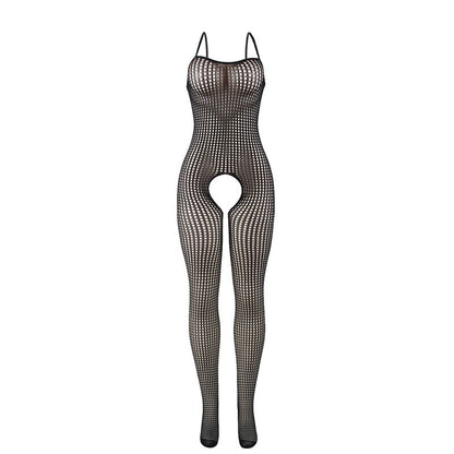 SUBBLIME - 951726 SCHWARZER ELASTISCHER FISCHNETZ-BODYSTOCKING OHNE SCHRITT EINE GRÖSSE