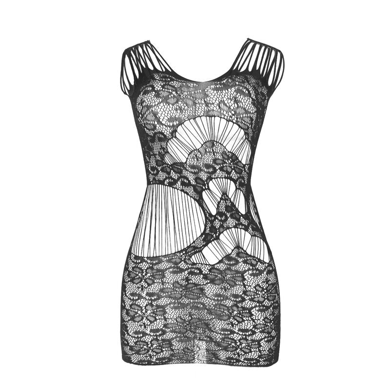 SUBBLIME - 951771 LANGES KLEID MIT OFFENEM RÜCKEN MIT NETZSTÜCK SCHWARZ EINE GRÖSSE