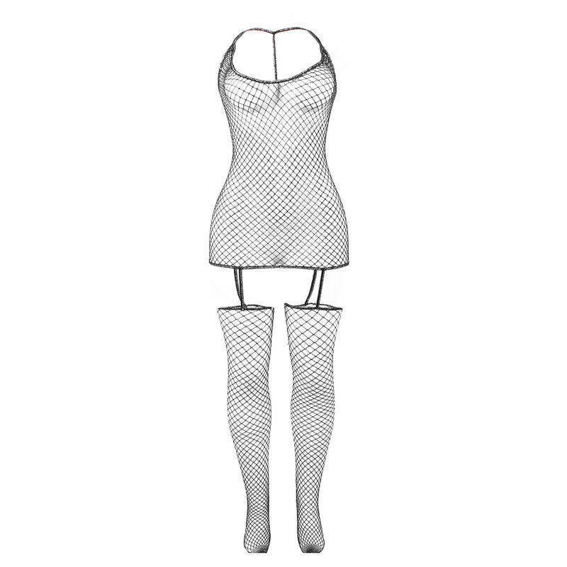 SUBBLIME - 951955 GLÄNZENDER NETZ-BODYSTOCKING EINE GRÖSSE